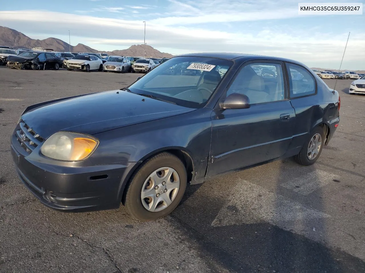 2005 Hyundai Accent Gs VIN: KMHCG35C65U359247 Lot: 79305324