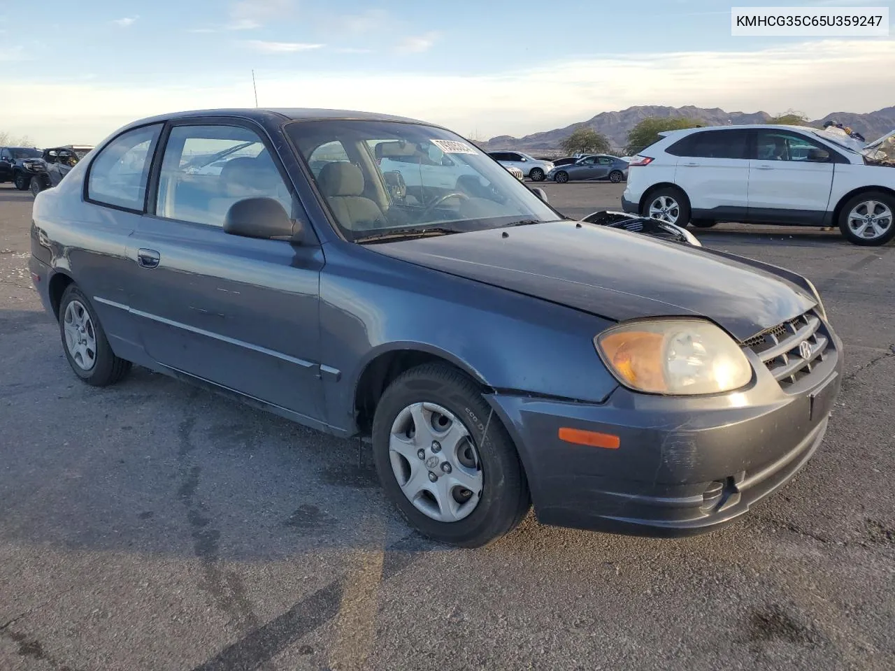 2005 Hyundai Accent Gs VIN: KMHCG35C65U359247 Lot: 79305324