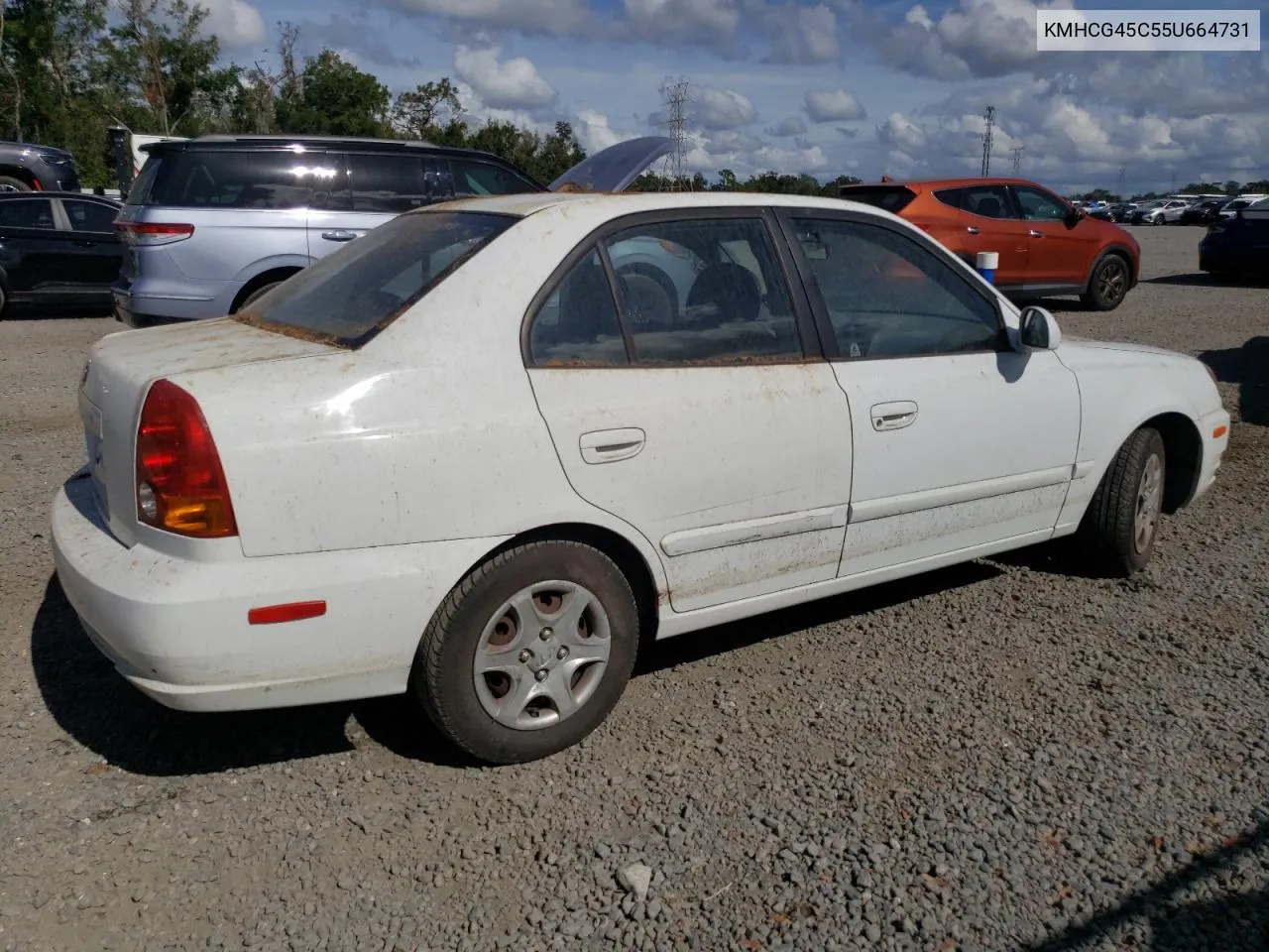 2005 Hyundai Accent Gl VIN: KMHCG45C55U664731 Lot: 80205574