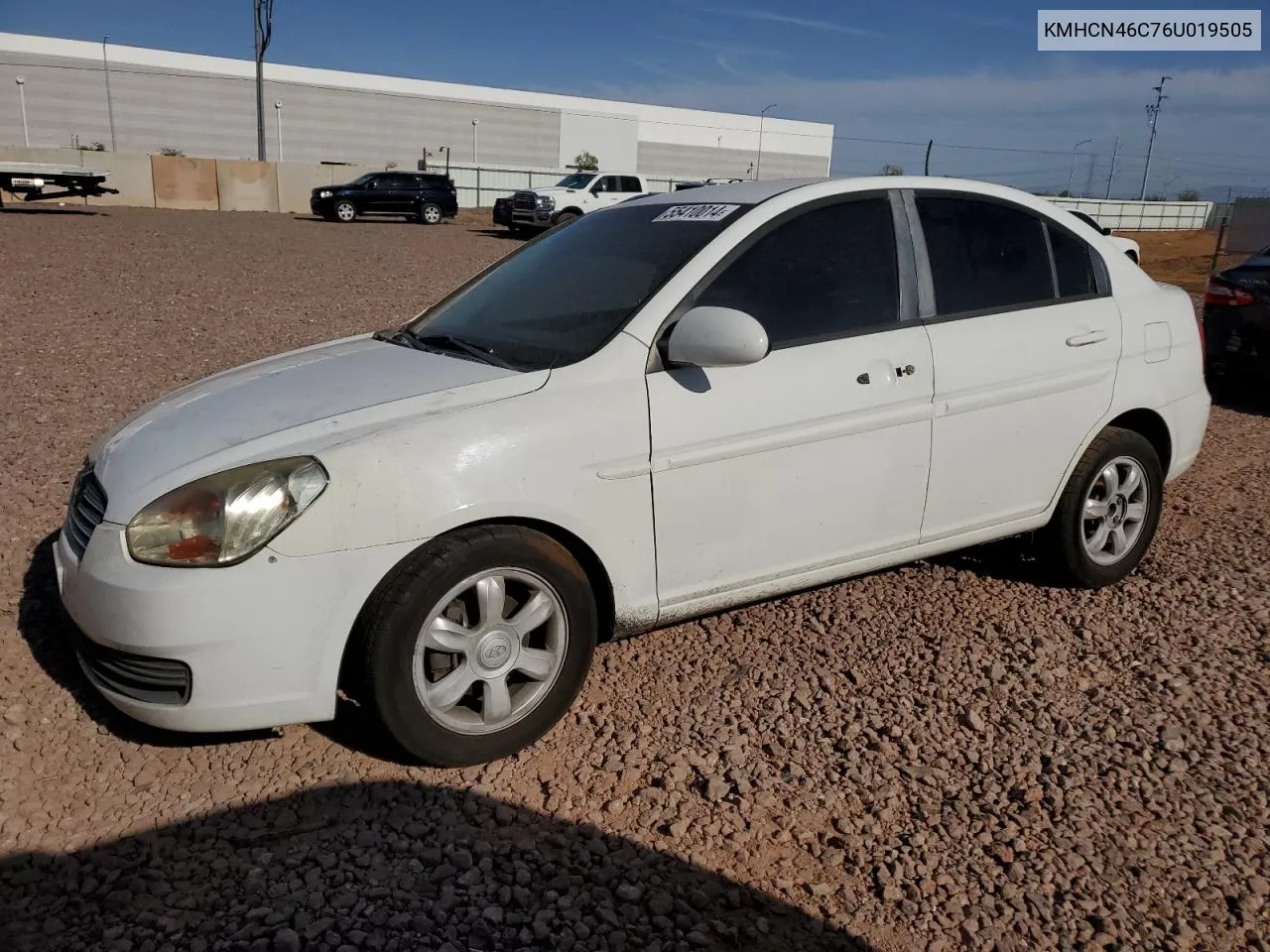 2006 Hyundai Accent Gls VIN: KMHCN46C76U019505 Lot: 55410014