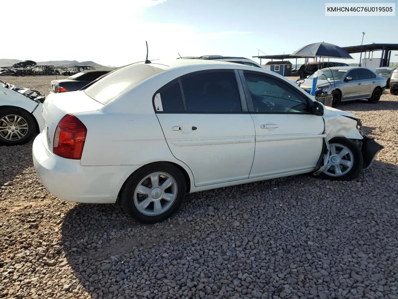 2006 Hyundai Accent Gls VIN: KMHCN46C76U019505 Lot: 55410014