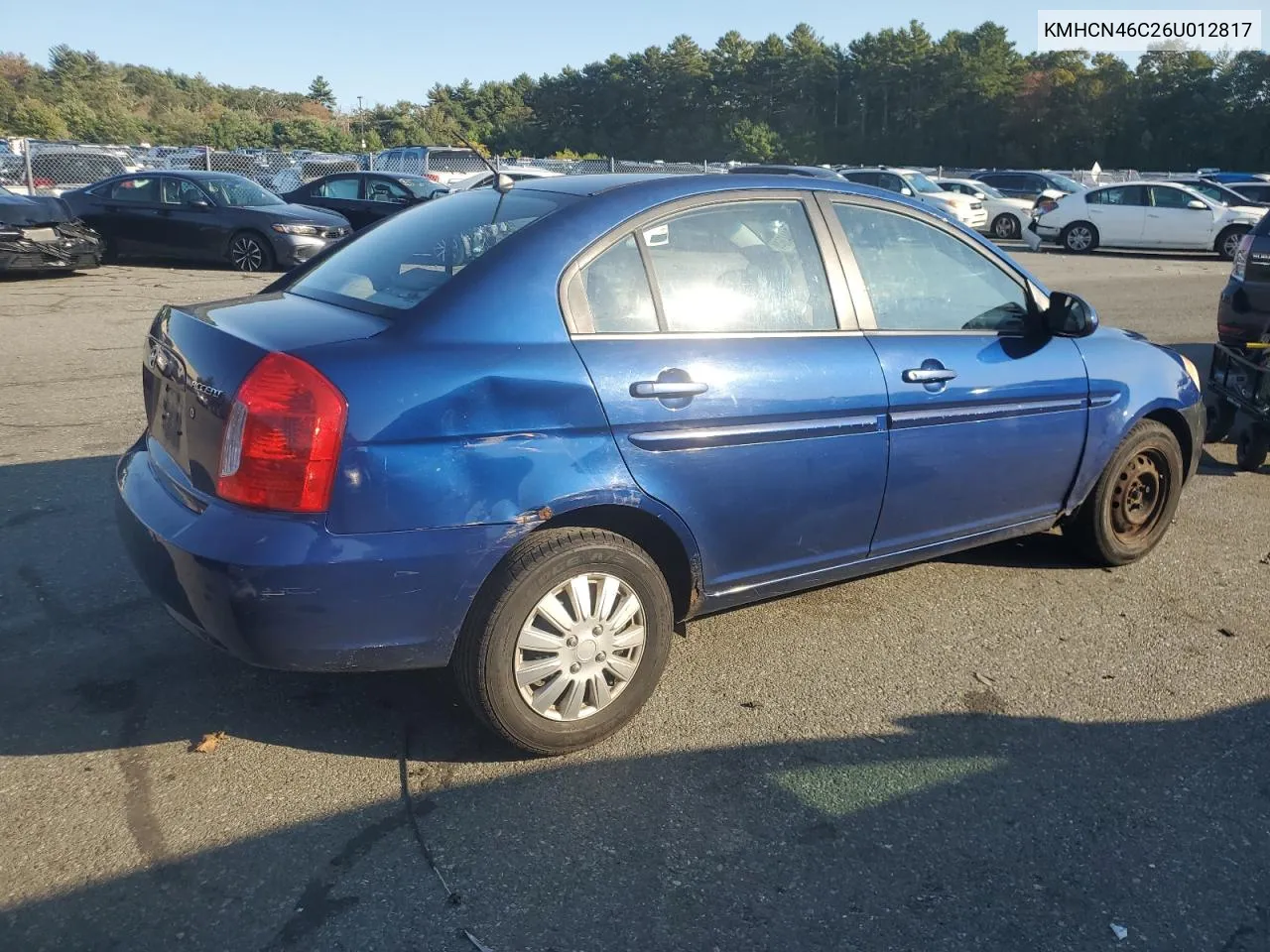 2006 Hyundai Accent Gls VIN: KMHCN46C26U012817 Lot: 74443644