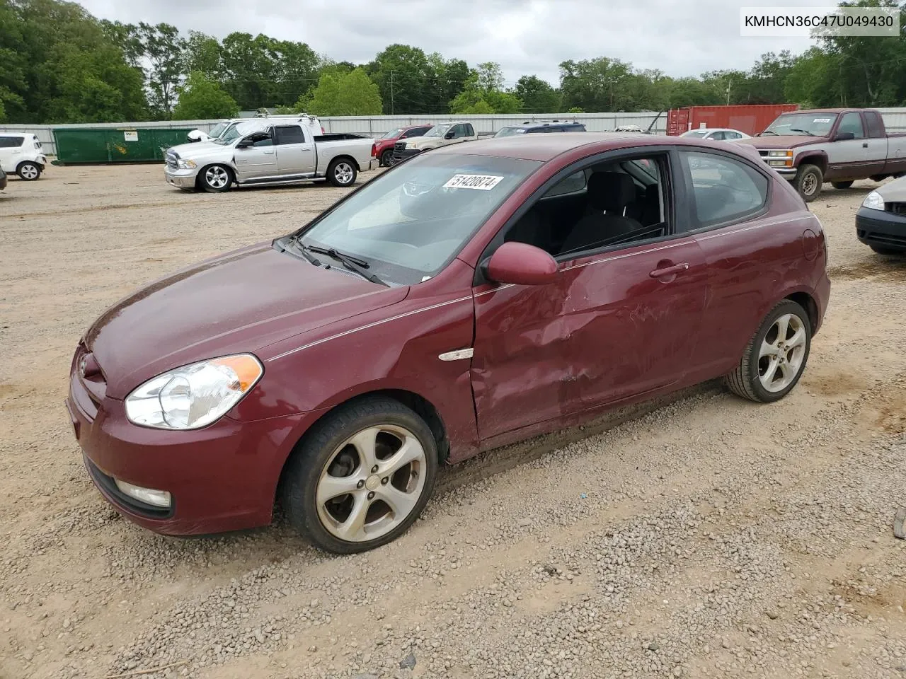 2007 Hyundai Accent Se VIN: KMHCN36C47U049430 Lot: 51420874