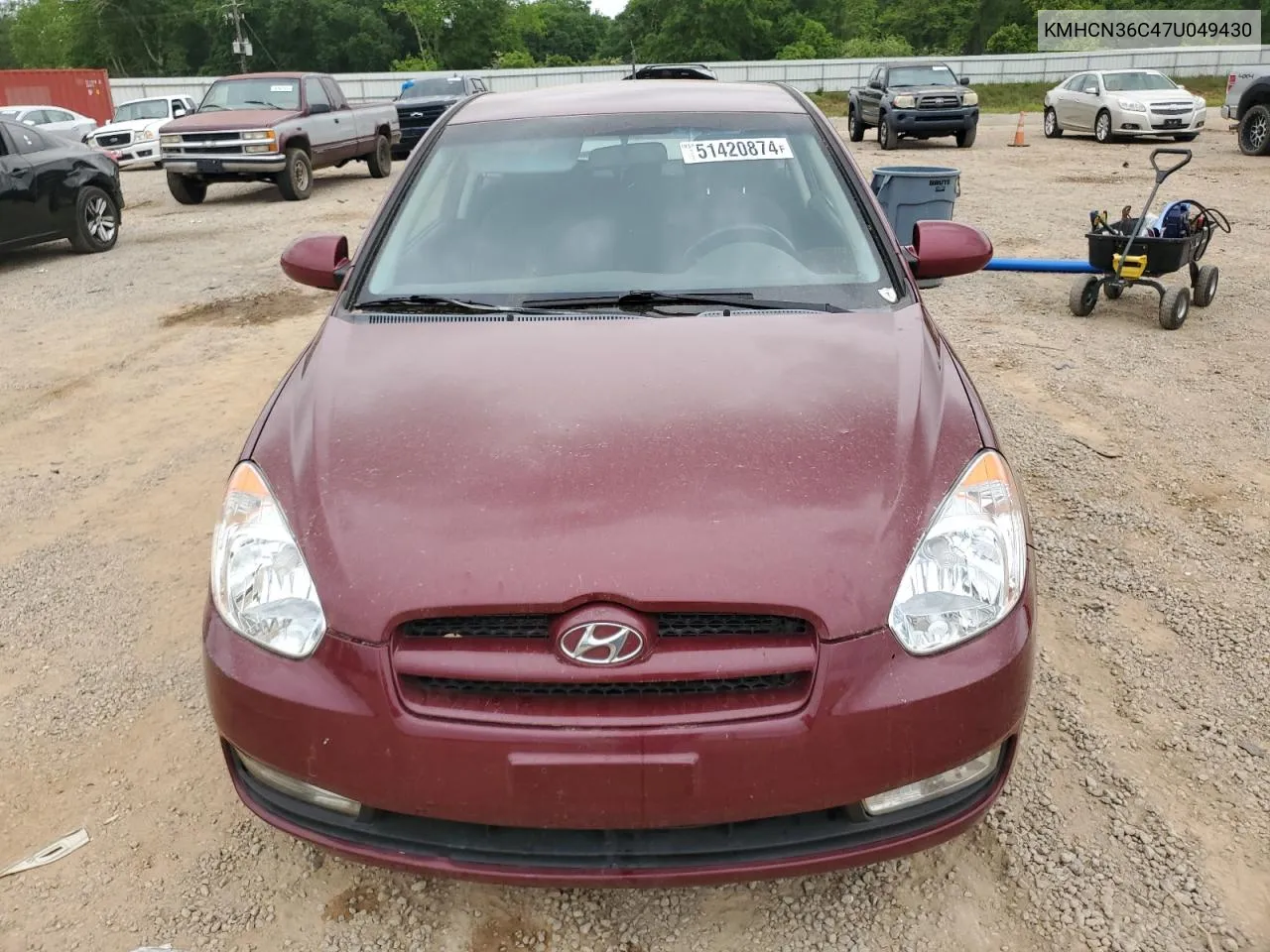 2007 Hyundai Accent Se VIN: KMHCN36C47U049430 Lot: 51420874