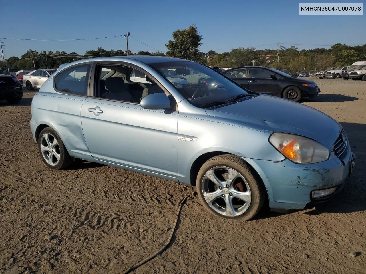 2007 Hyundai Accent Se VIN: KMHCN36C47U007078 Lot: 75810994