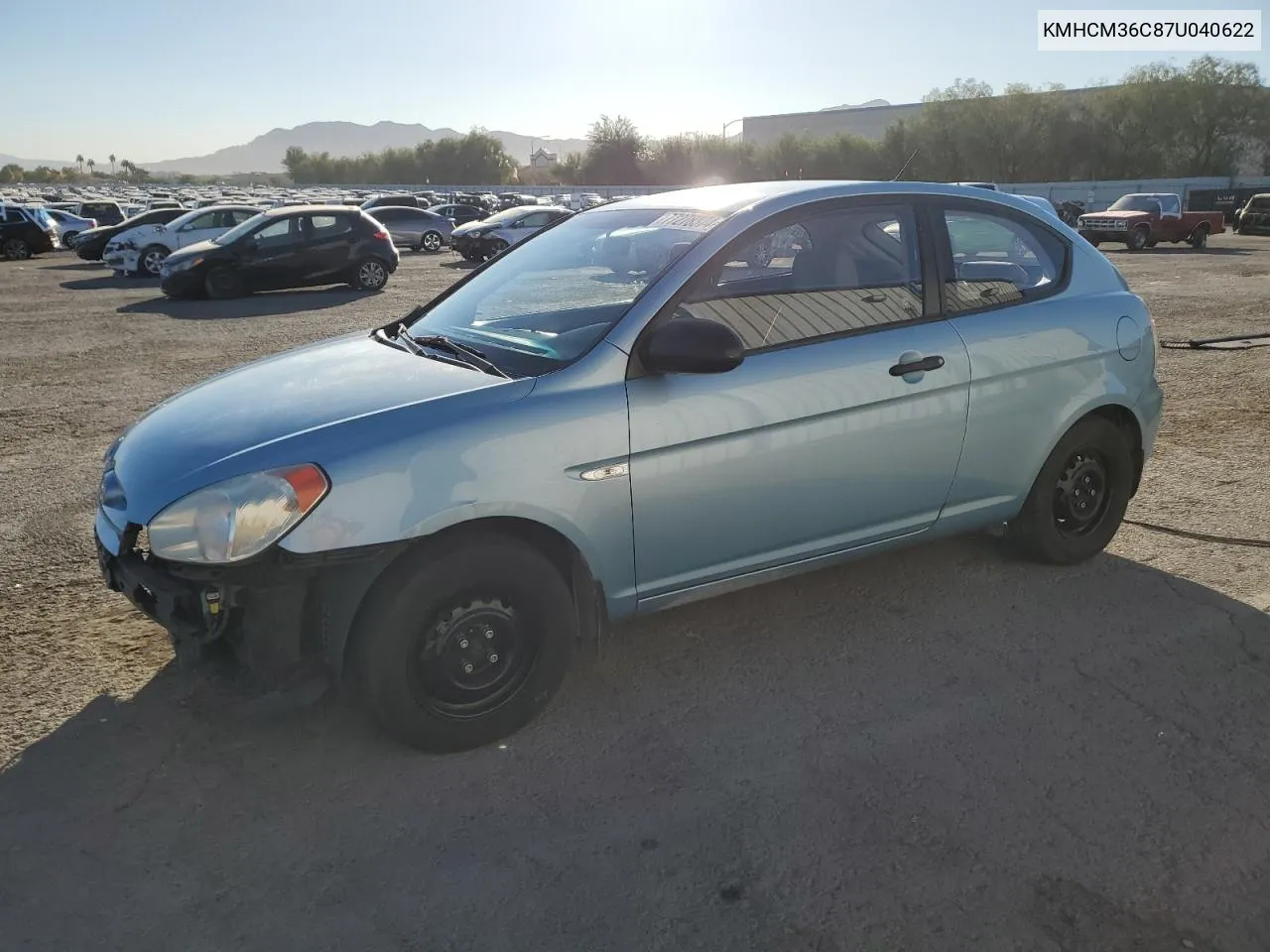 2007 Hyundai Accent Gs VIN: KMHCM36C87U040622 Lot: 77278374