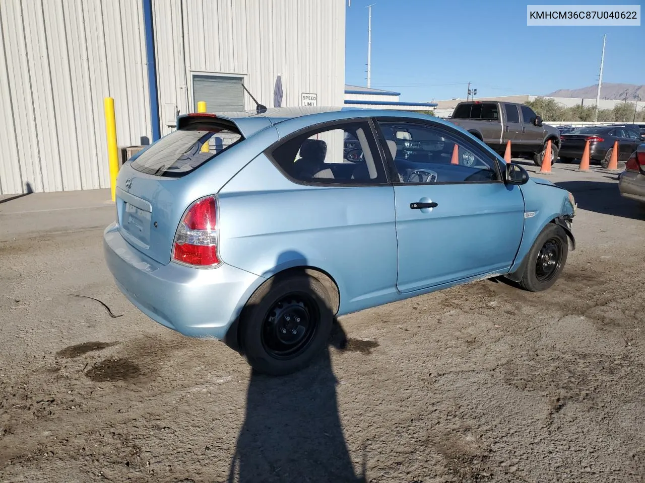 2007 Hyundai Accent Gs VIN: KMHCM36C87U040622 Lot: 77278374