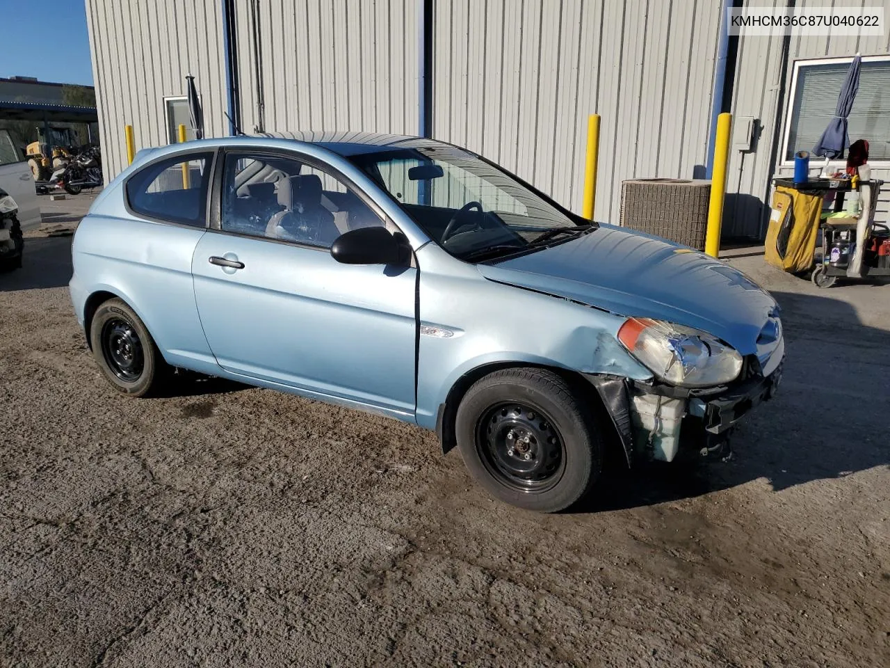 2007 Hyundai Accent Gs VIN: KMHCM36C87U040622 Lot: 77278374