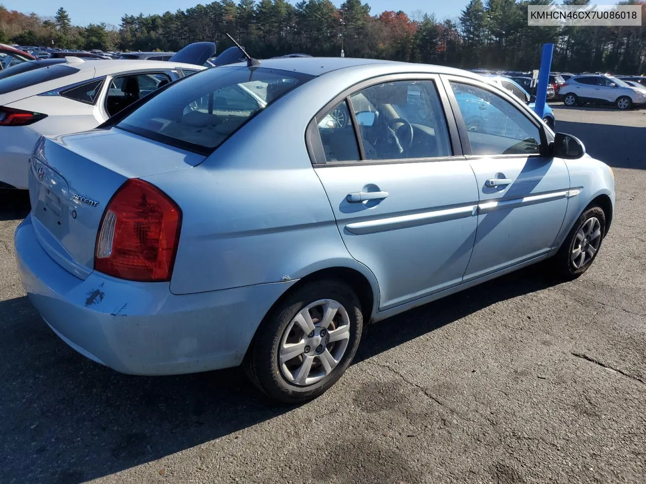 2007 Hyundai Accent Gls VIN: KMHCN46CX7U086018 Lot: 80970204