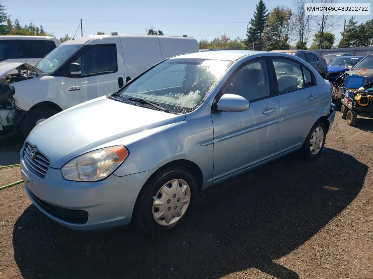 2008 Hyundai Accent Gls VIN: KMHCN45C48U202722 Lot: 70795824