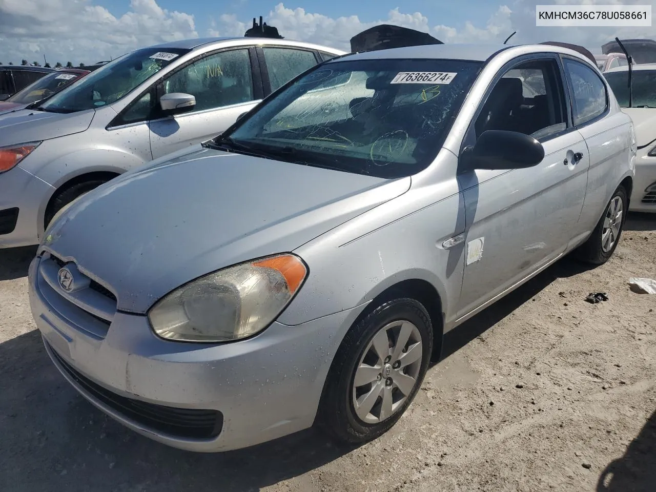 2008 Hyundai Accent Gs VIN: KMHCM36C78U058661 Lot: 76366274