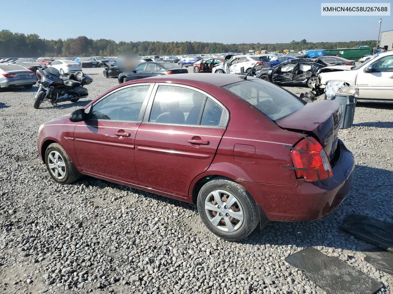 2008 Hyundai Accent Gls VIN: KMHCN46C58U267688 Lot: 76886244