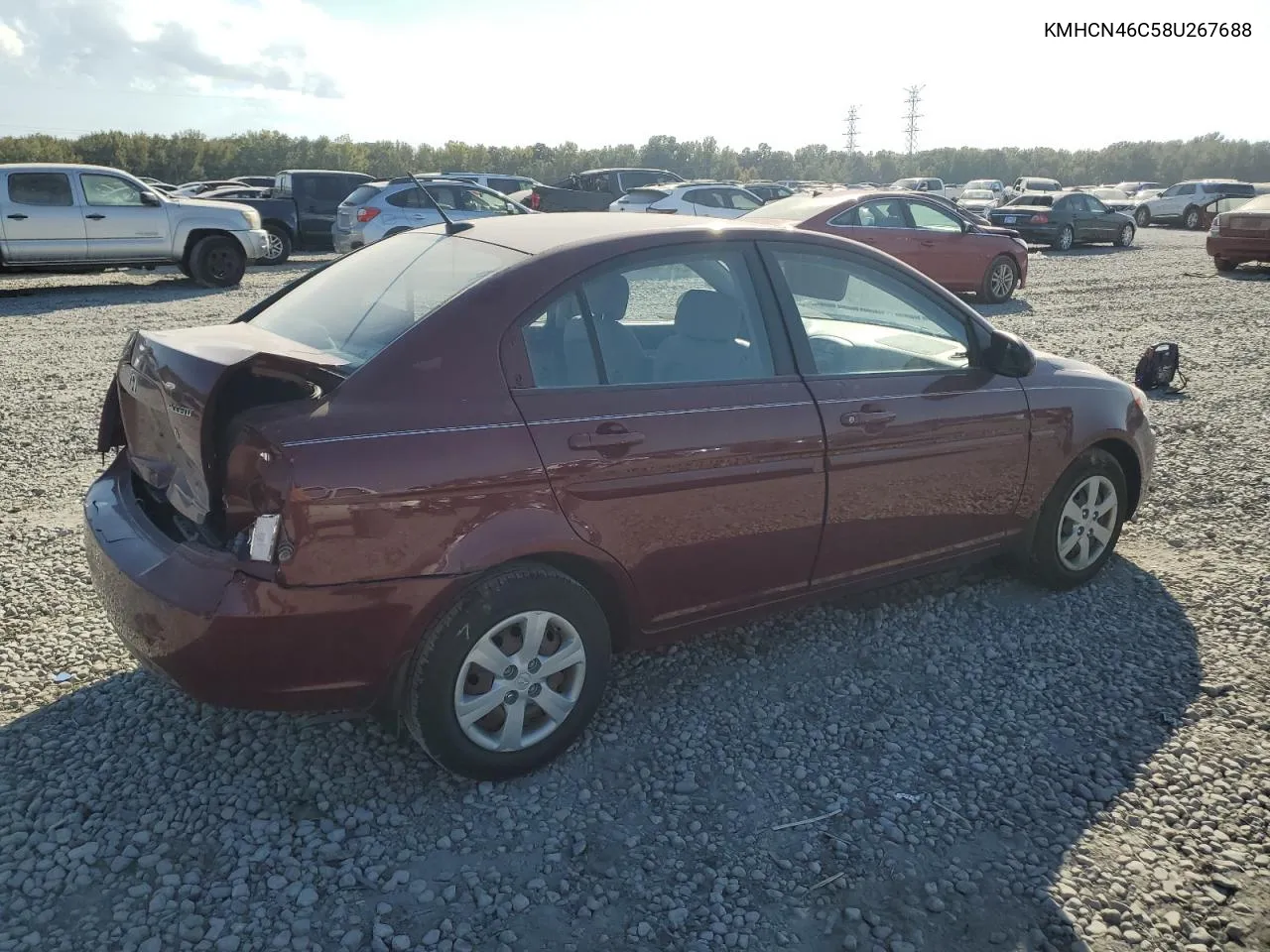 2008 Hyundai Accent Gls VIN: KMHCN46C58U267688 Lot: 76886244