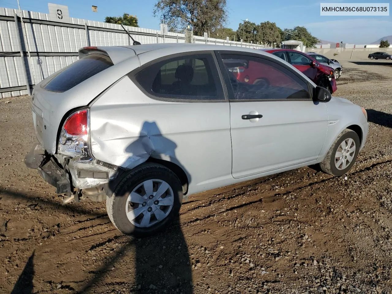 2008 Hyundai Accent Gs VIN: KMHCM36C68U073135 Lot: 77705584