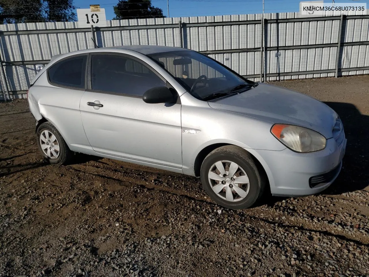 2008 Hyundai Accent Gs VIN: KMHCM36C68U073135 Lot: 77705584