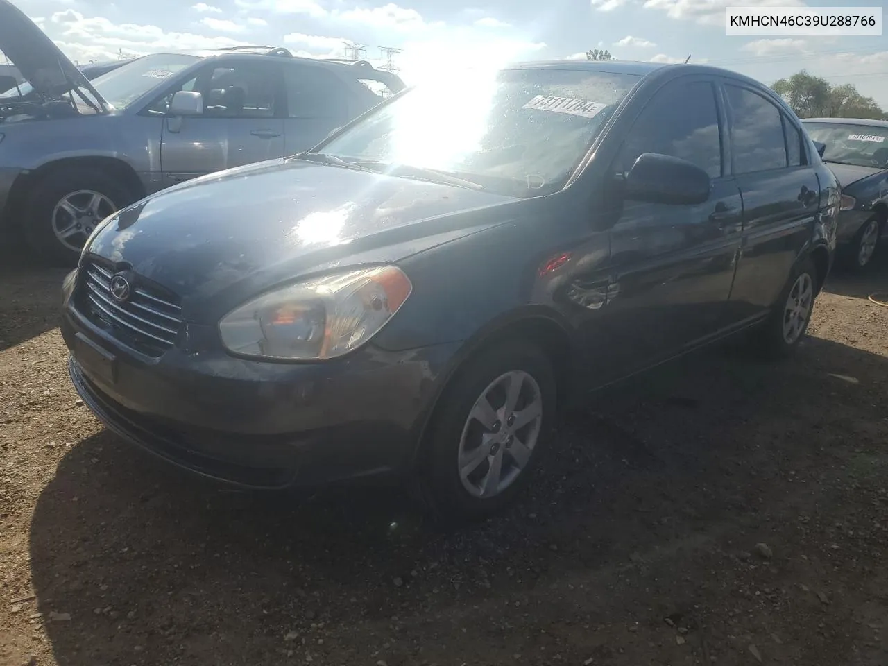 2009 Hyundai Accent Gls VIN: KMHCN46C39U288766 Lot: 73111784