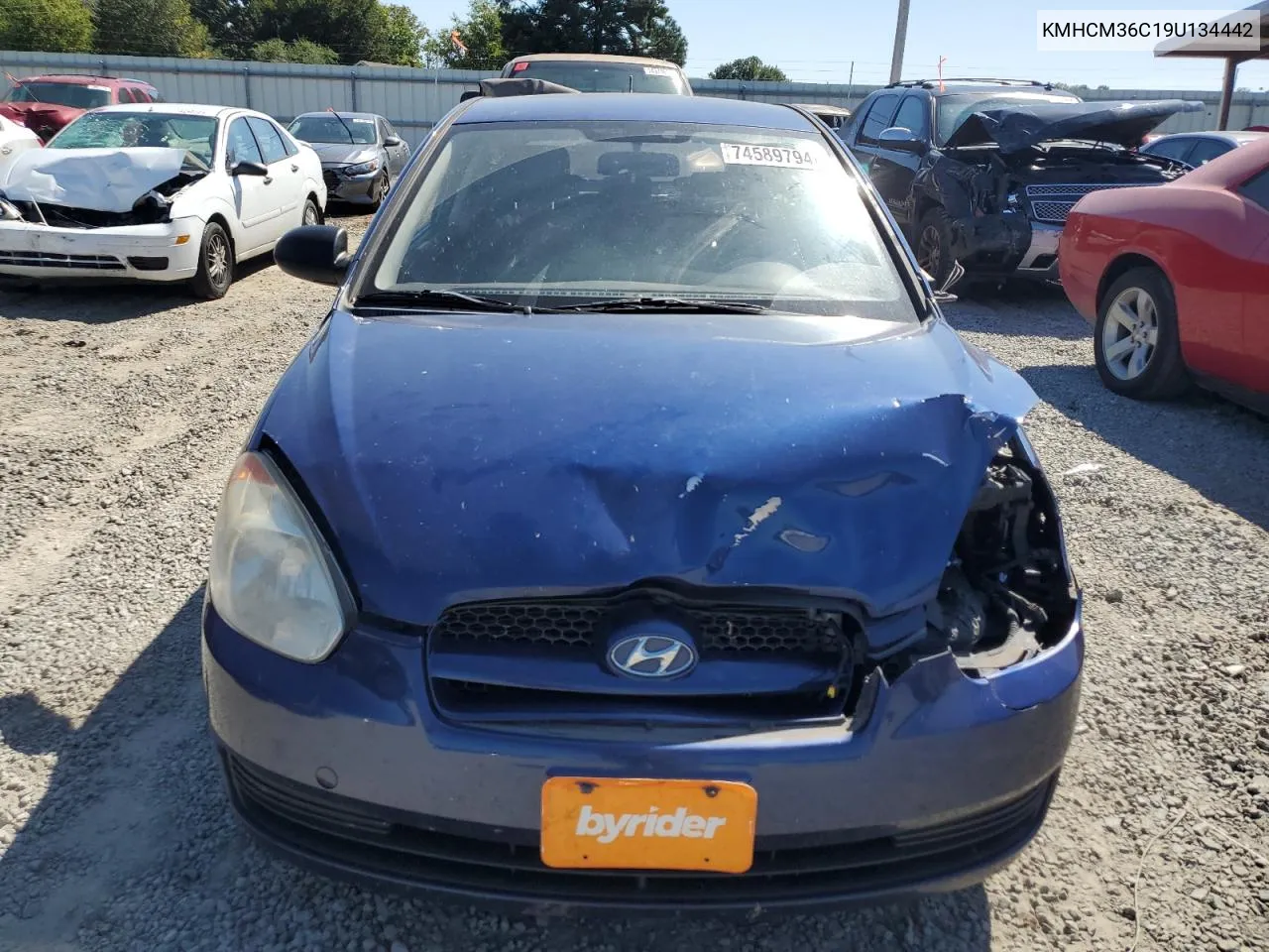 2009 Hyundai Accent Gs VIN: KMHCM36C19U134442 Lot: 74589794