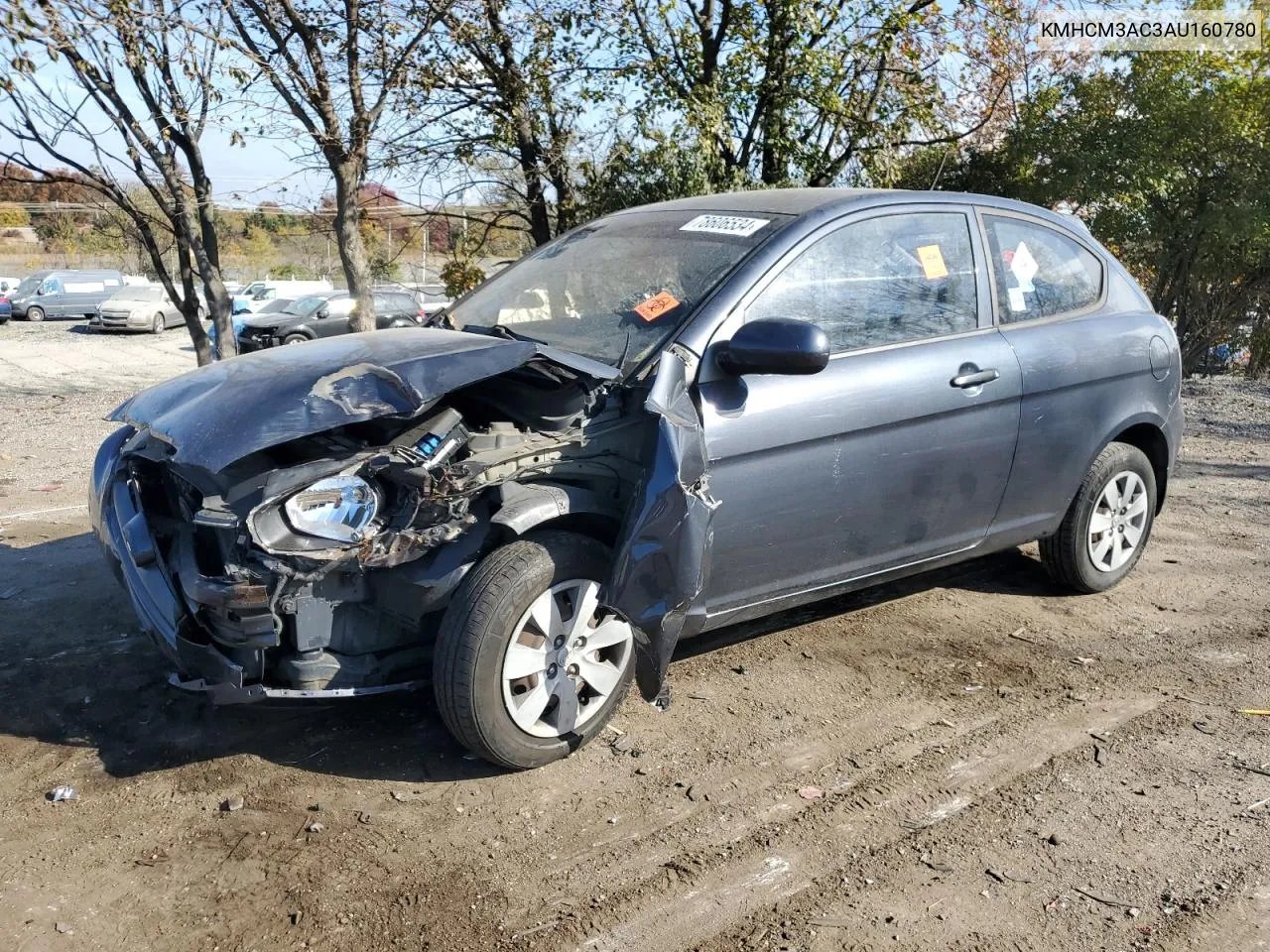 2010 Hyundai Accent Blue VIN: KMHCM3AC3AU160780 Lot: 78606534