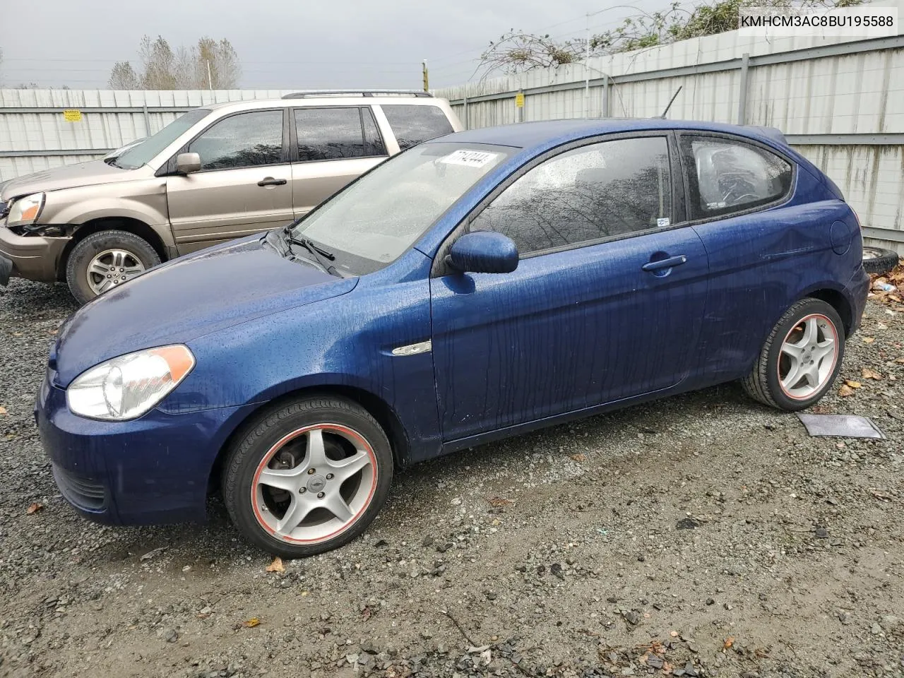 2011 Hyundai Accent Gl VIN: KMHCM3AC8BU195588 Lot: 77142444