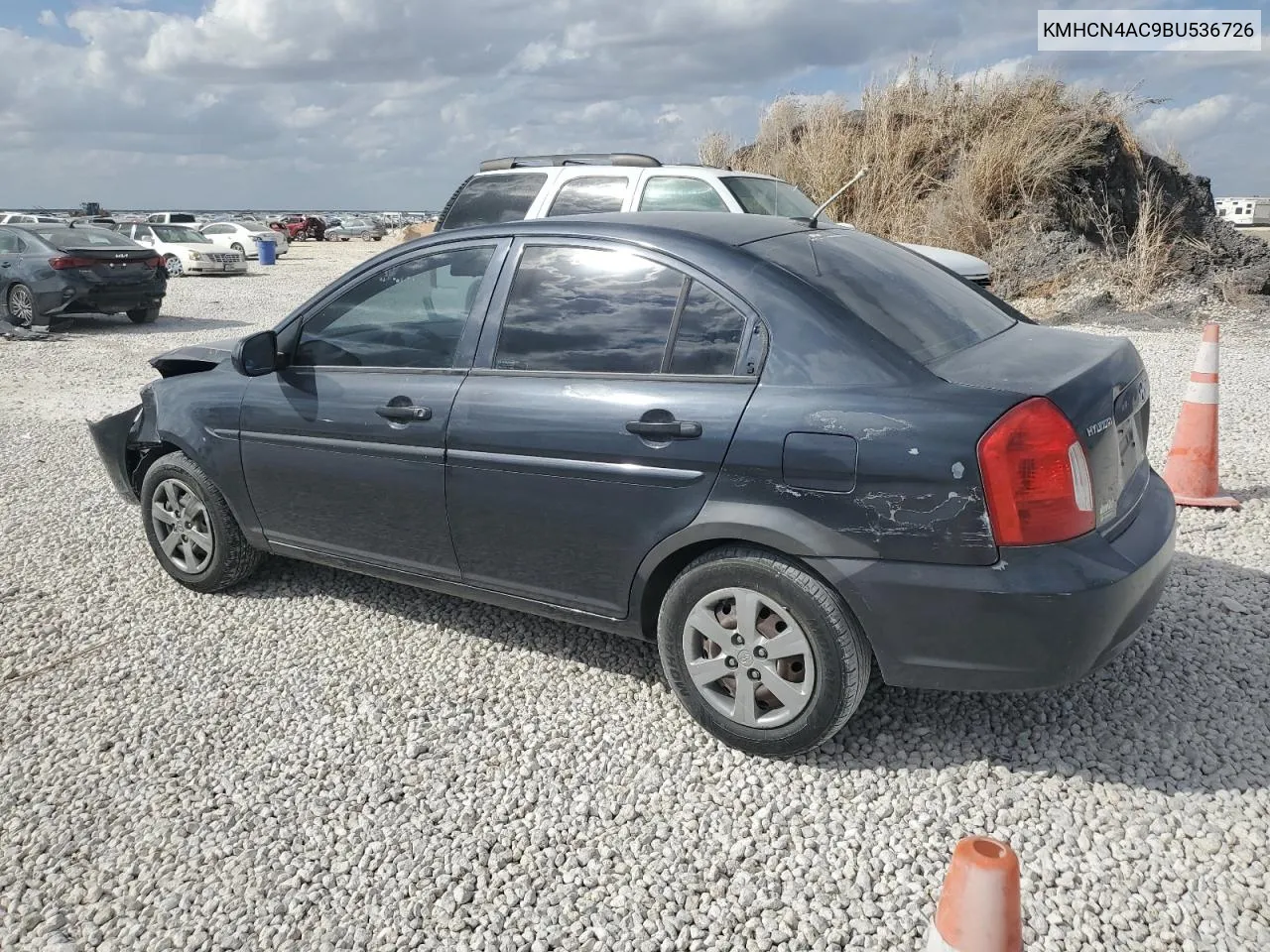 2011 Hyundai Accent Gls VIN: KMHCN4AC9BU536726 Lot: 78477154