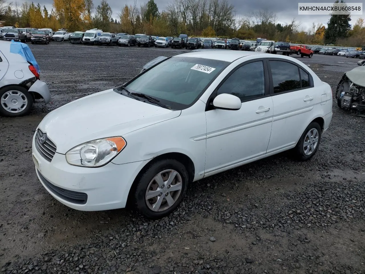 2011 Hyundai Accent Gls VIN: KMHCN4ACXBU608548 Lot: 79972454