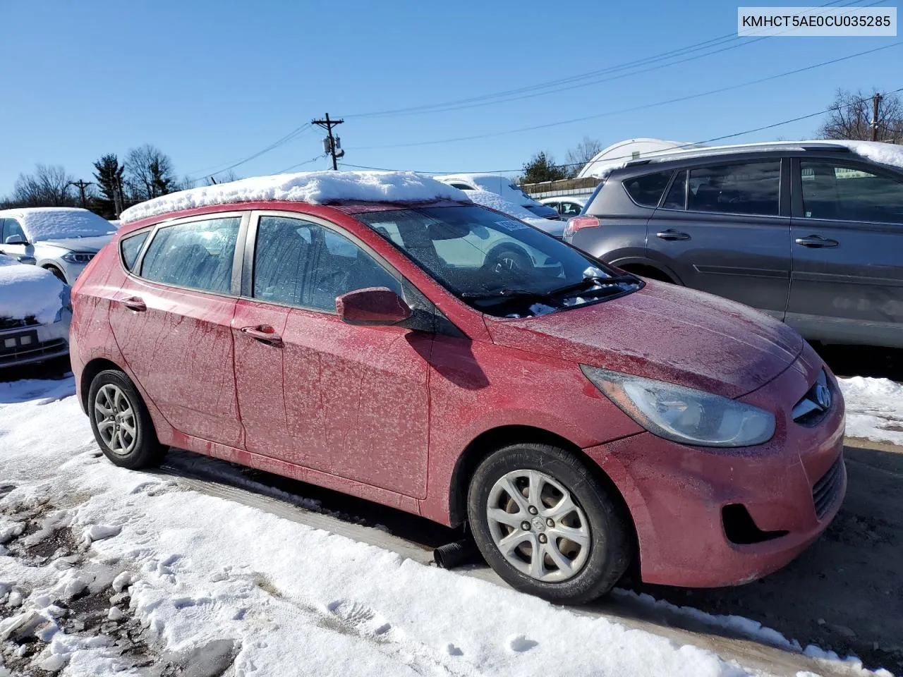 2012 Hyundai Accent Gls VIN: KMHCT5AE0CU035285 Lot: 42894724