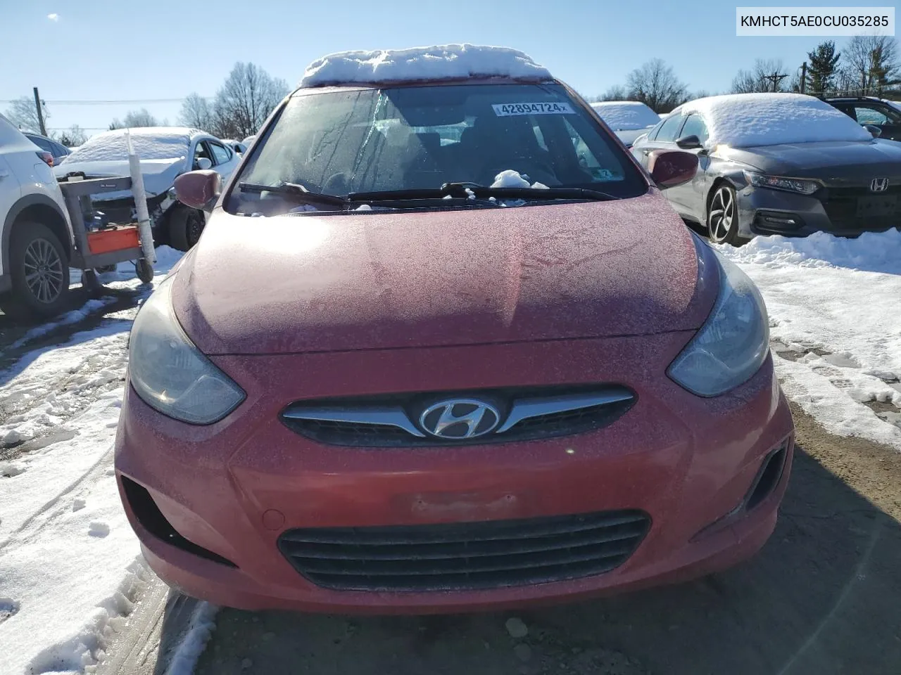 2012 Hyundai Accent Gls VIN: KMHCT5AE0CU035285 Lot: 42894724