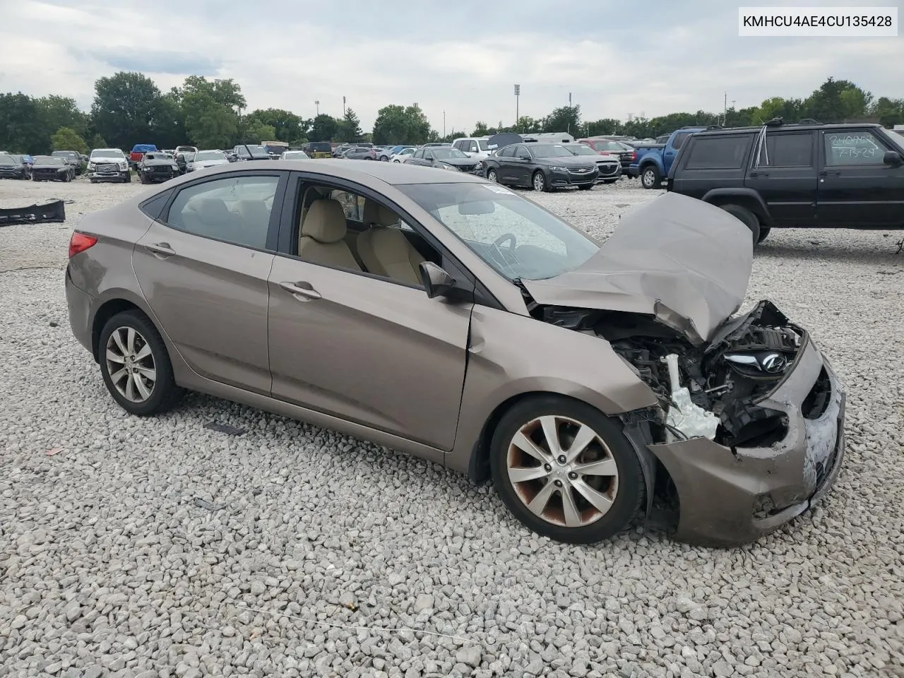 2012 Hyundai Accent Gls VIN: KMHCU4AE4CU135428 Lot: 67485744