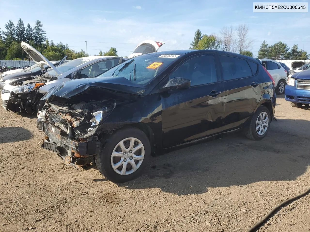 2012 Hyundai Accent Gls VIN: KMHCT5AE2CU006645 Lot: 68626854