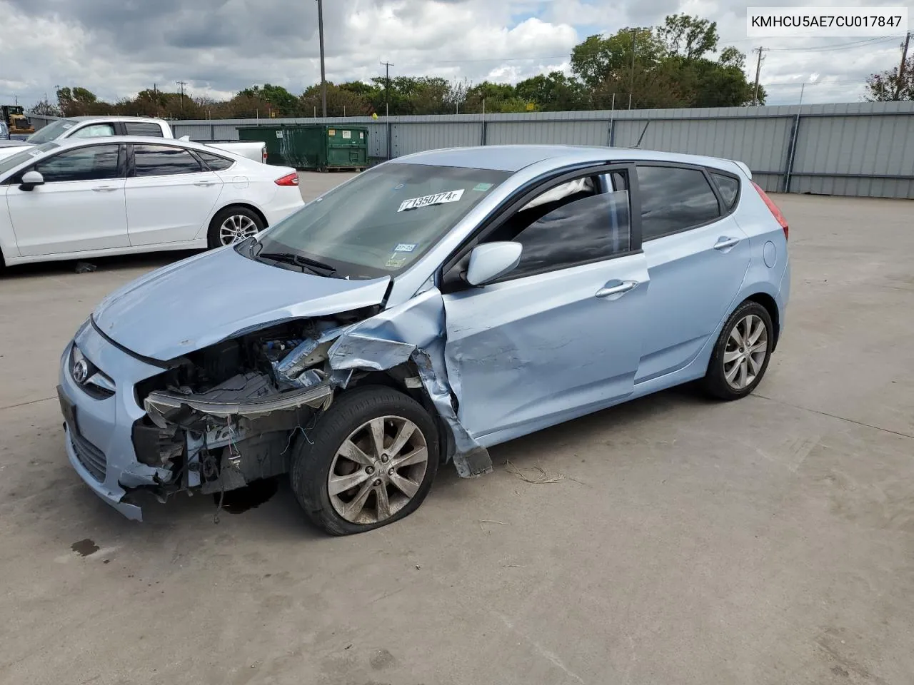 2012 Hyundai Accent Gls VIN: KMHCU5AE7CU017847 Lot: 71350774