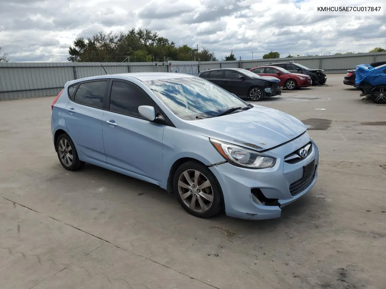 2012 Hyundai Accent Gls VIN: KMHCU5AE7CU017847 Lot: 71350774