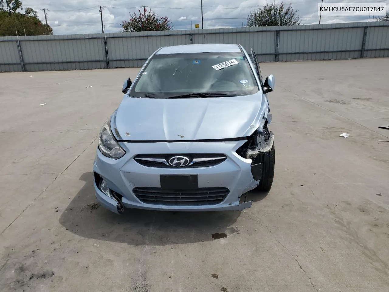 2012 Hyundai Accent Gls VIN: KMHCU5AE7CU017847 Lot: 71350774