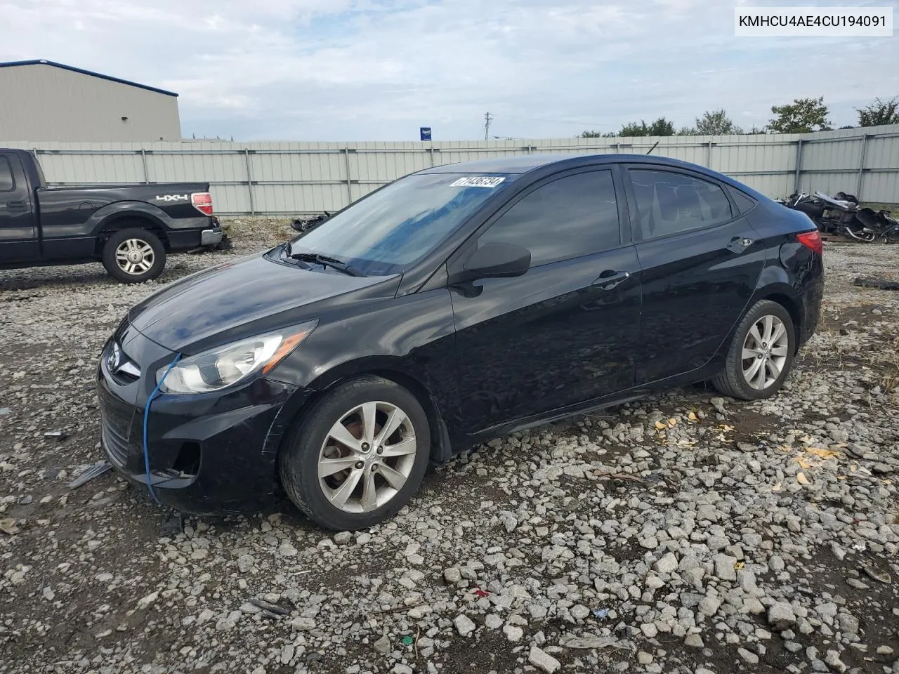 2012 Hyundai Accent Gls VIN: KMHCU4AE4CU194091 Lot: 71436734