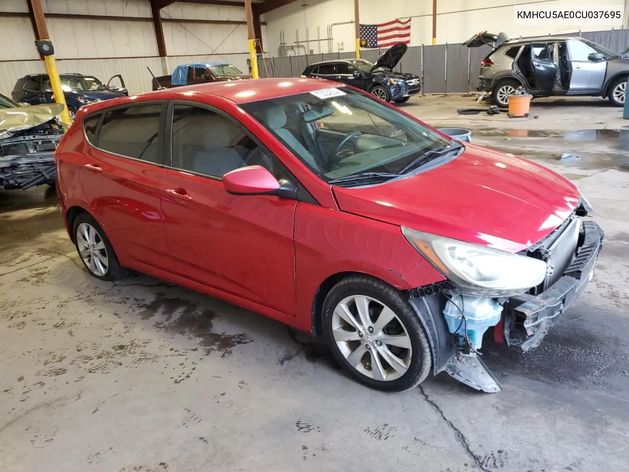 2012 Hyundai Accent Gls VIN: KMHCU5AE0CU037695 Lot: 73224004