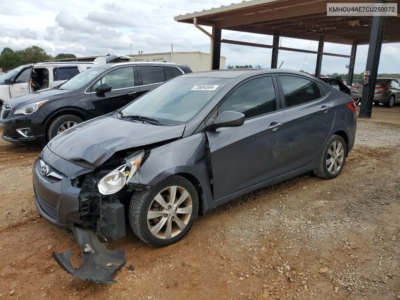 2012 Hyundai Accent Gls VIN: KMHCU4AE7CU250072 Lot: 73804504