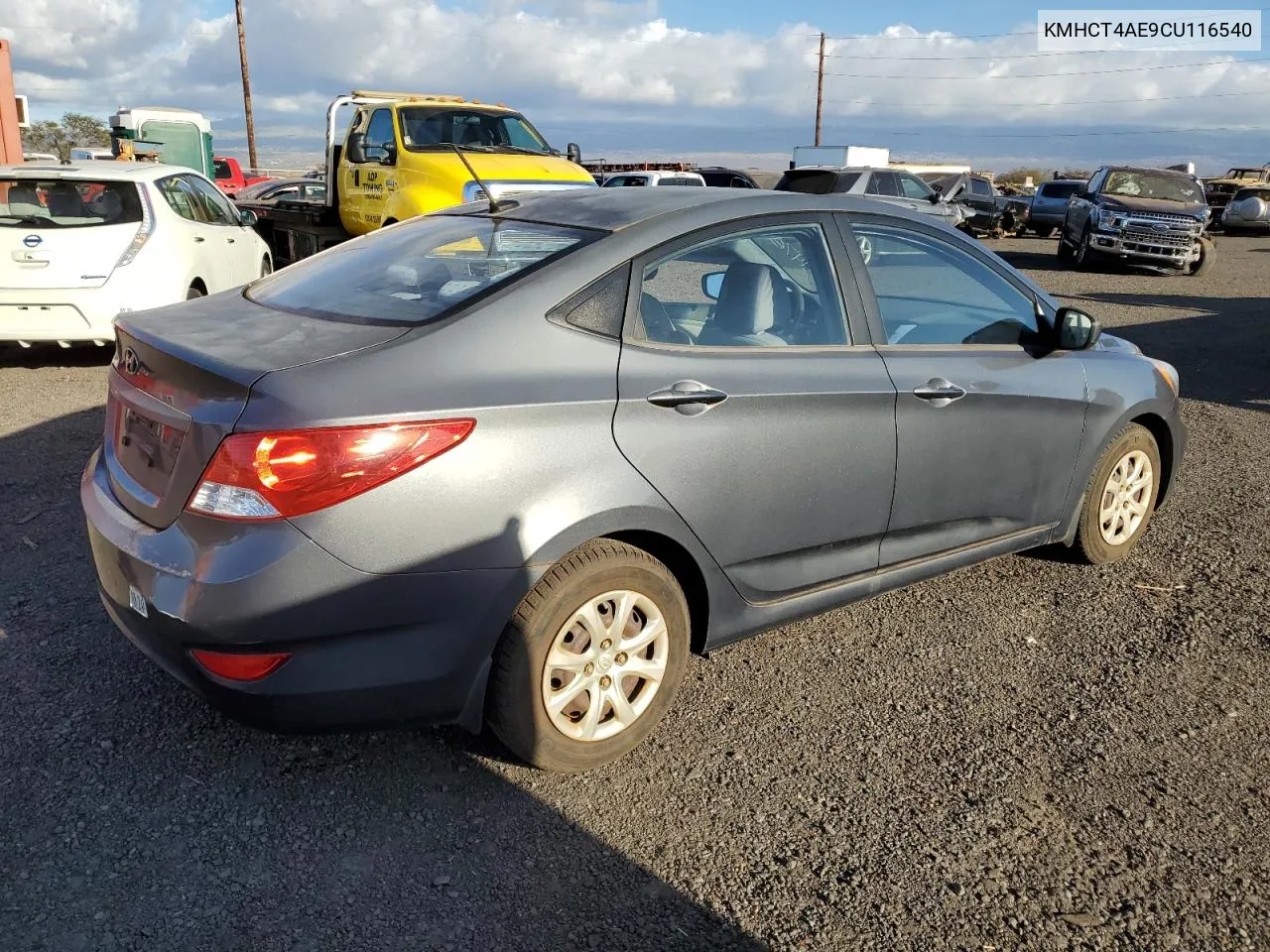 2012 Hyundai Accent Gls VIN: KMHCT4AE9CU116540 Lot: 75314764