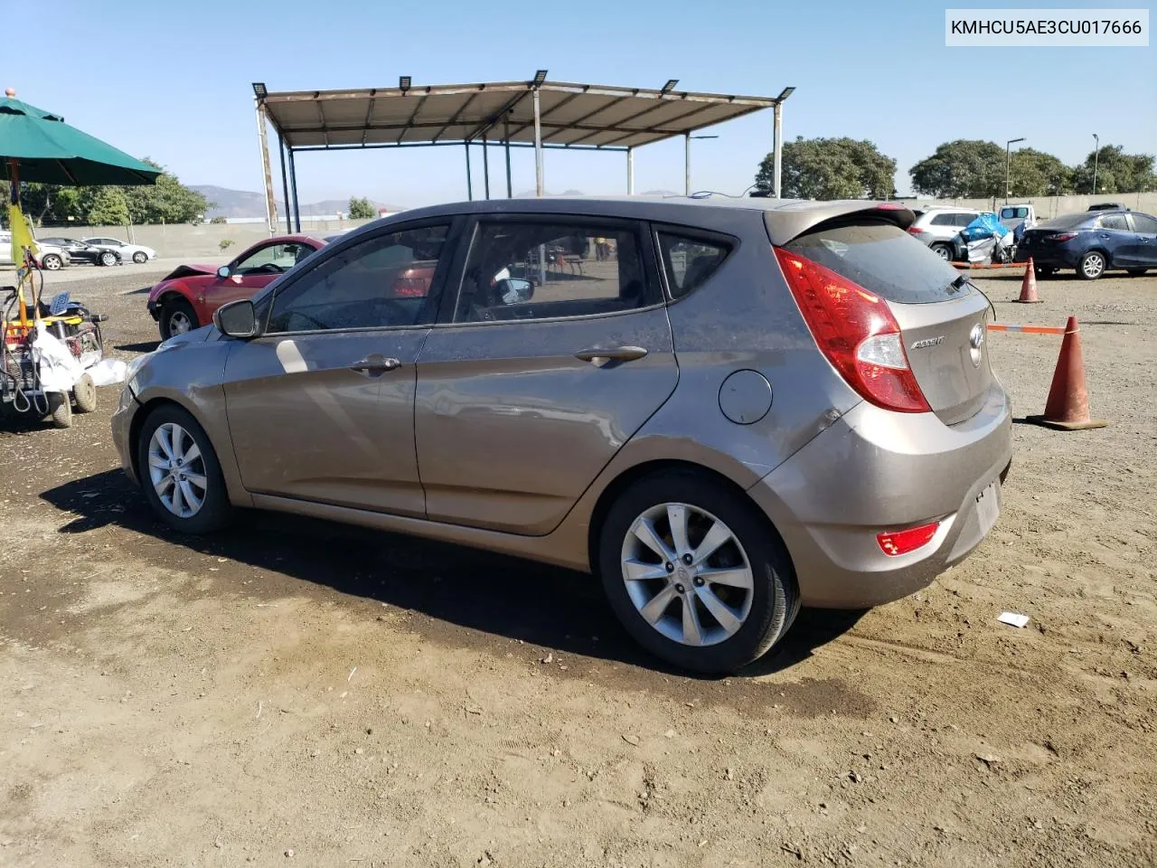 2012 Hyundai Accent Gls VIN: KMHCU5AE3CU017666 Lot: 75546844