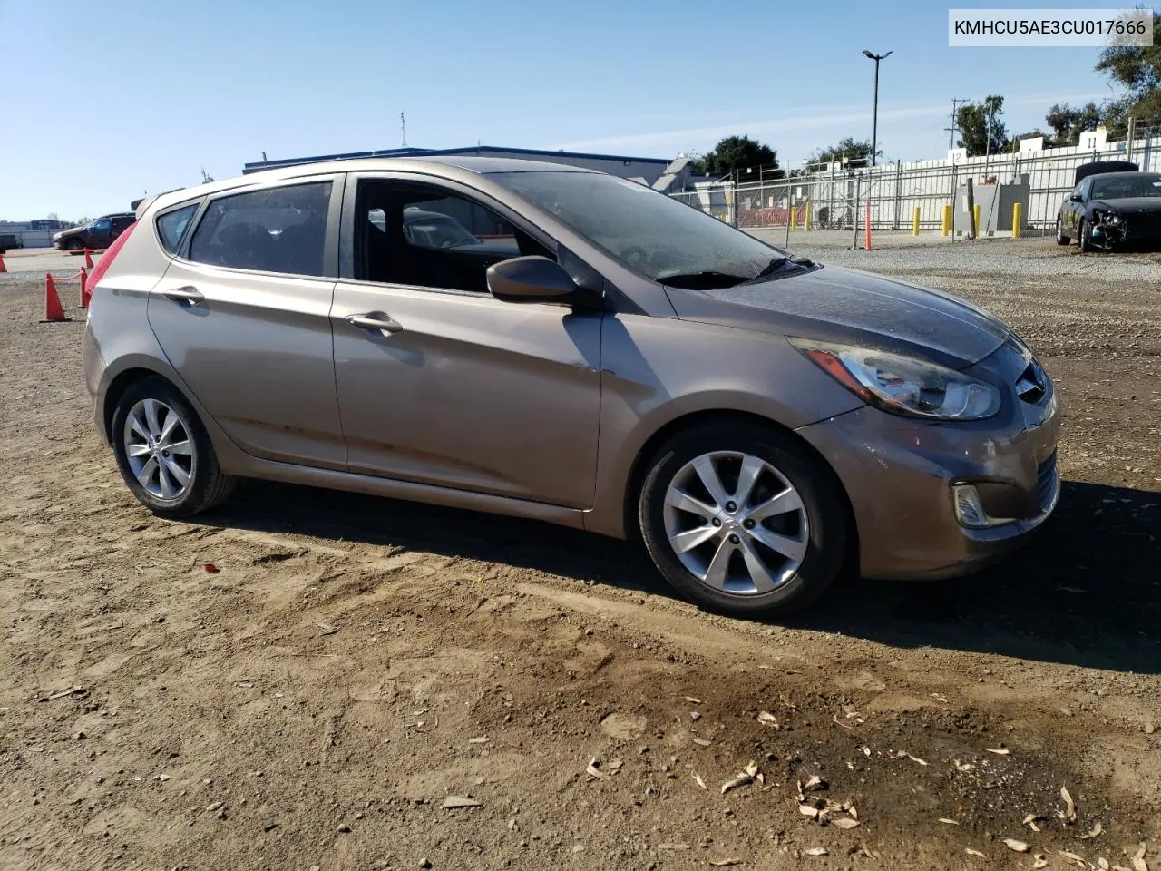 2012 Hyundai Accent Gls VIN: KMHCU5AE3CU017666 Lot: 75546844