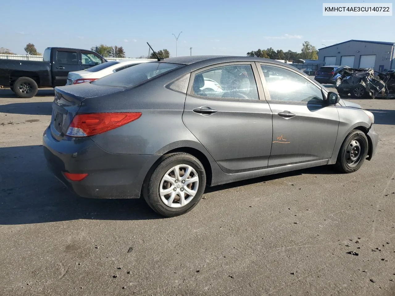 2012 Hyundai Accent Gls VIN: KMHCT4AE3CU140722 Lot: 75900104