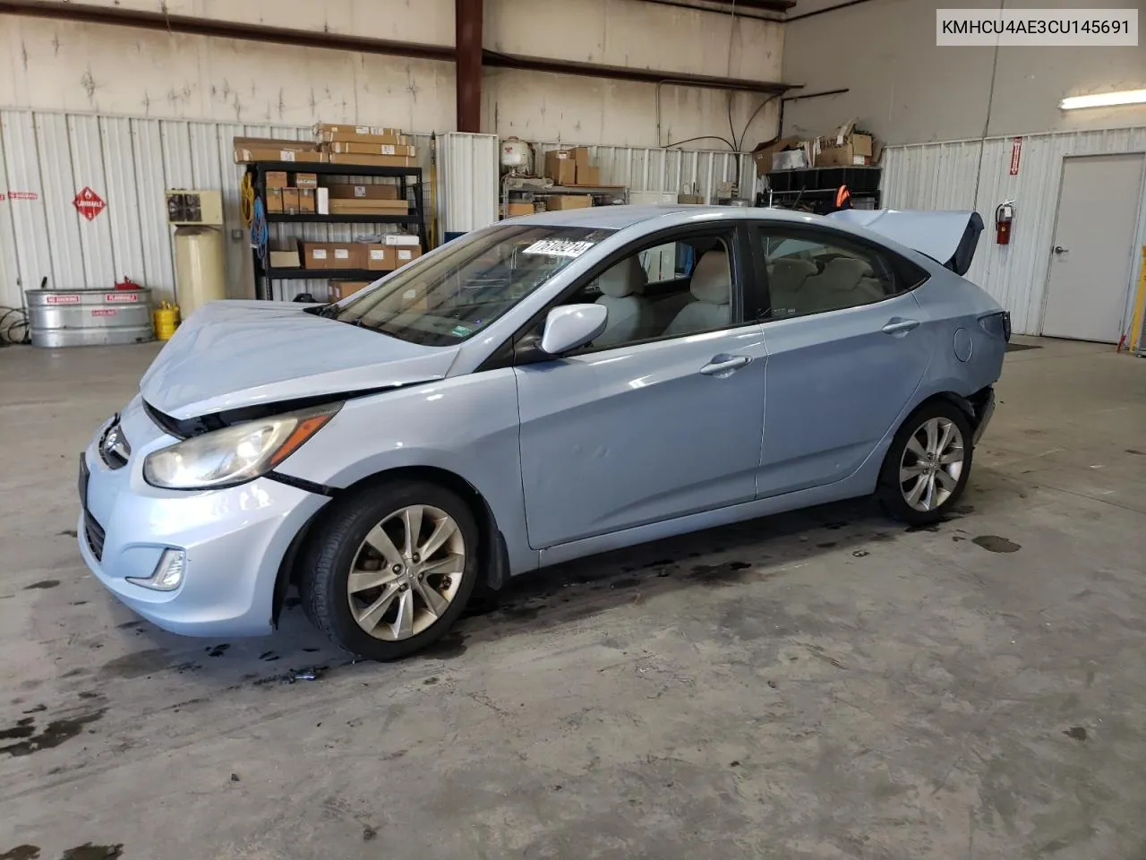 2012 Hyundai Accent Gls VIN: KMHCU4AE3CU145691 Lot: 76109214