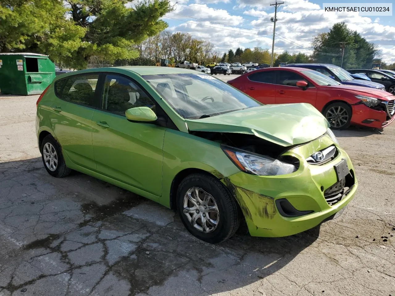 2012 Hyundai Accent Gls VIN: KMHCT5AE1CU010234 Lot: 76240424