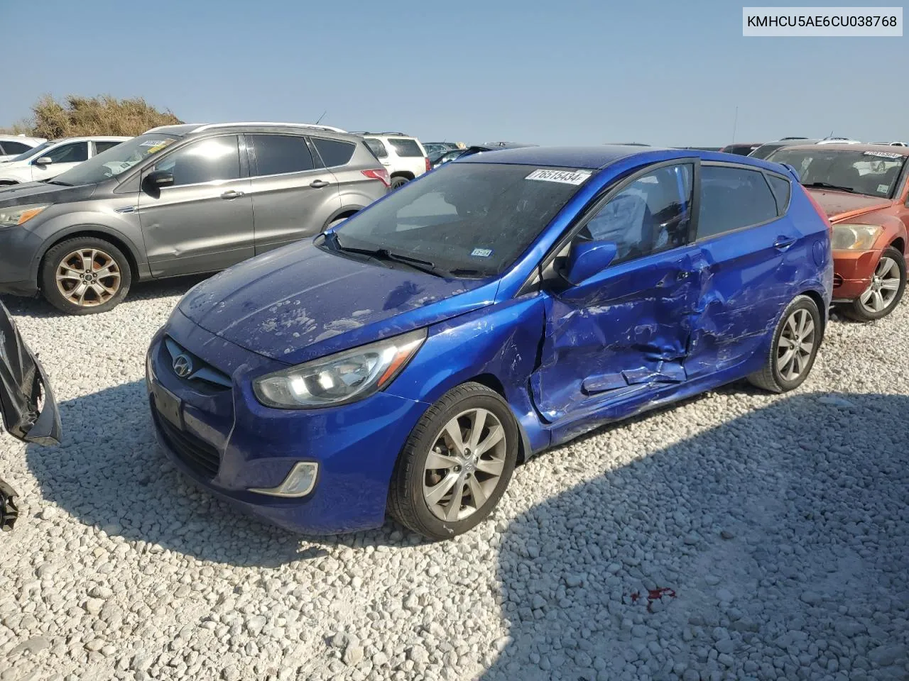 2012 Hyundai Accent Gls VIN: KMHCU5AE6CU038768 Lot: 76515434