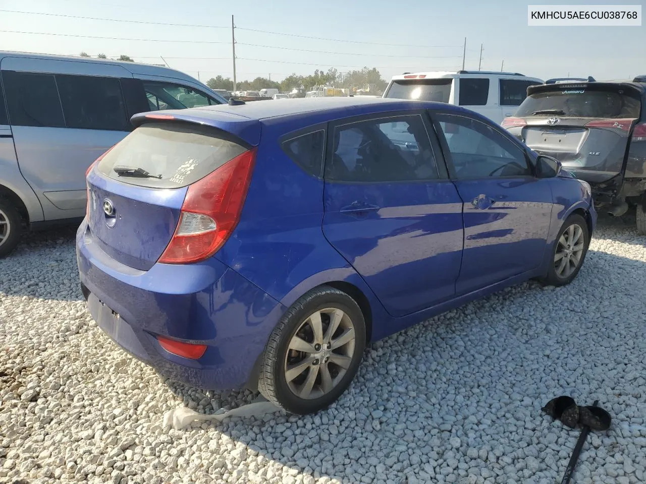 2012 Hyundai Accent Gls VIN: KMHCU5AE6CU038768 Lot: 76515434