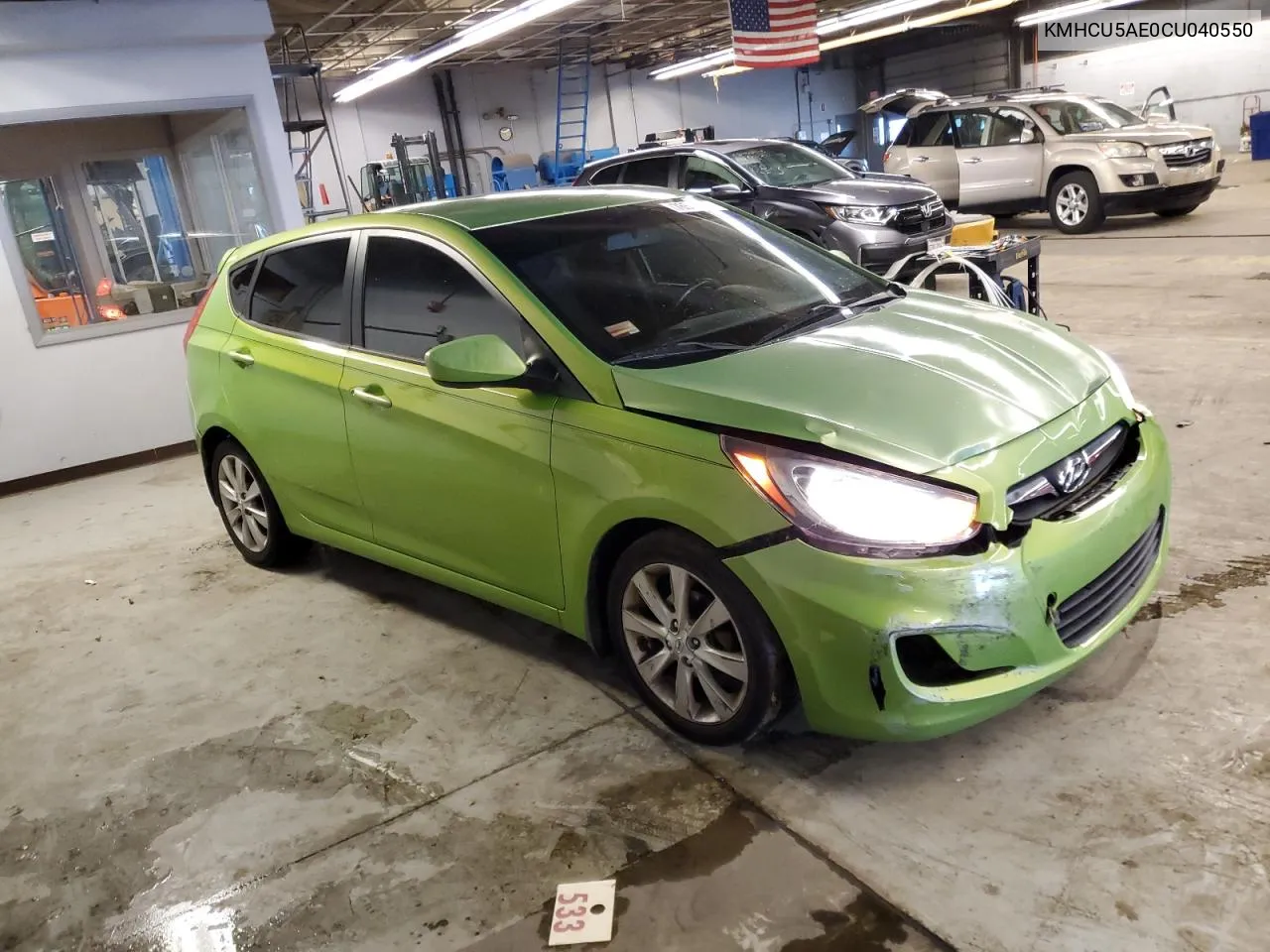 2012 Hyundai Accent Gls VIN: KMHCU5AE0CU040550 Lot: 76518494