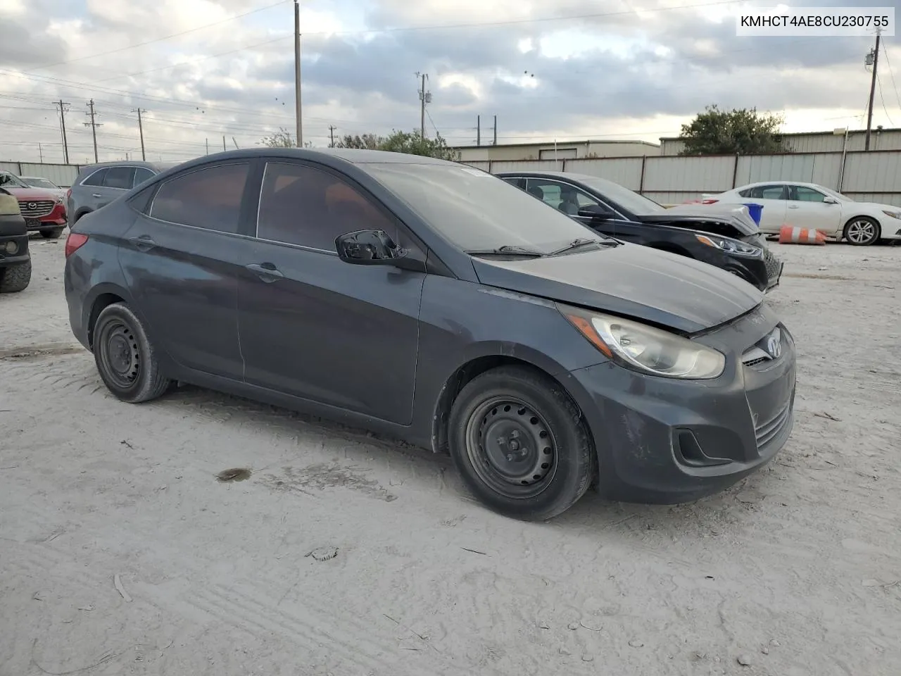 2012 Hyundai Accent Gls VIN: KMHCT4AE8CU230755 Lot: 78176974