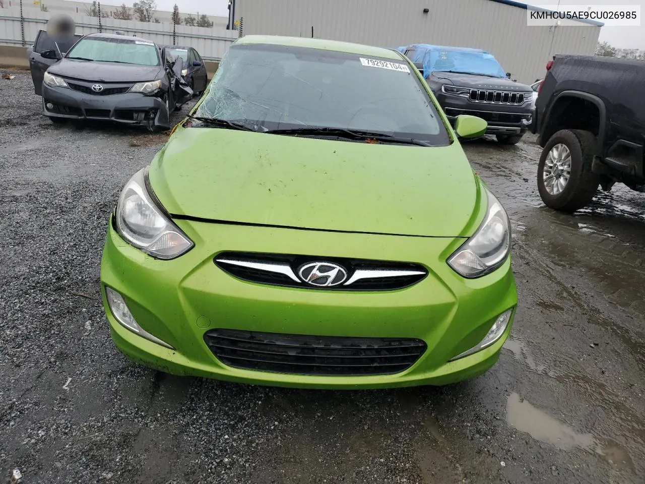 2012 Hyundai Accent Gls VIN: KMHCU5AE9CU026985 Lot: 79292104