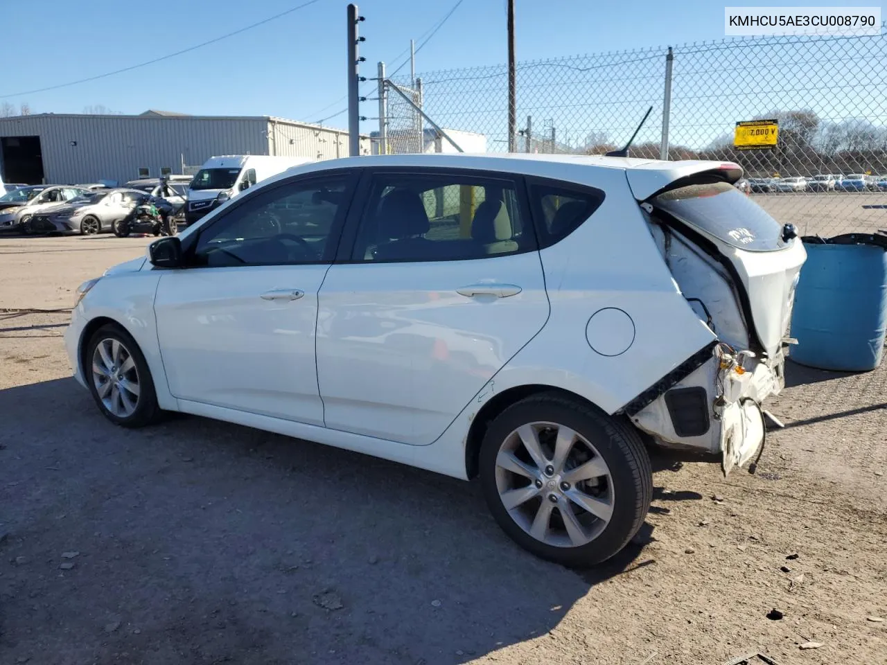 2012 Hyundai Accent Gls VIN: KMHCU5AE3CU008790 Lot: 80165034