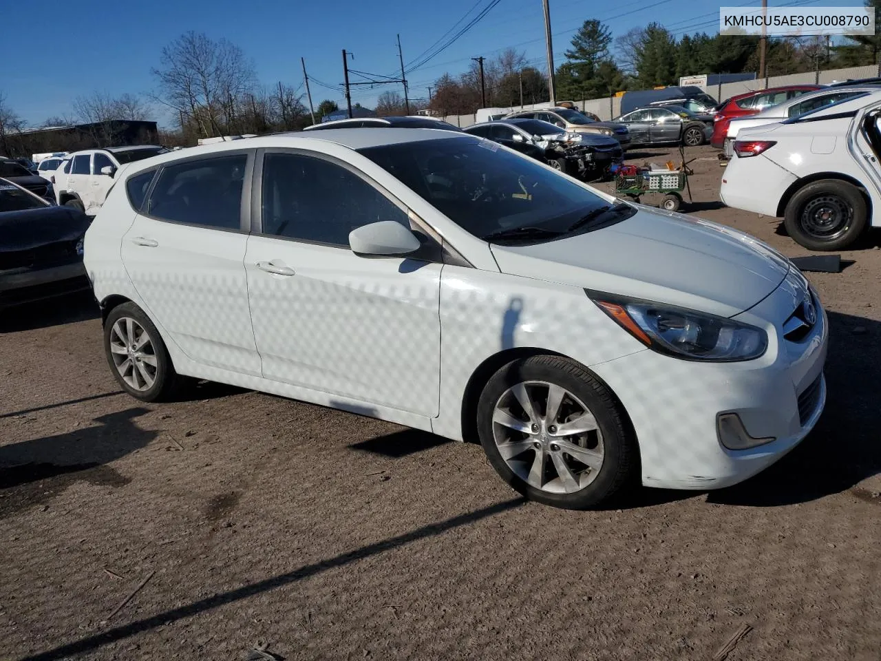 2012 Hyundai Accent Gls VIN: KMHCU5AE3CU008790 Lot: 80165034