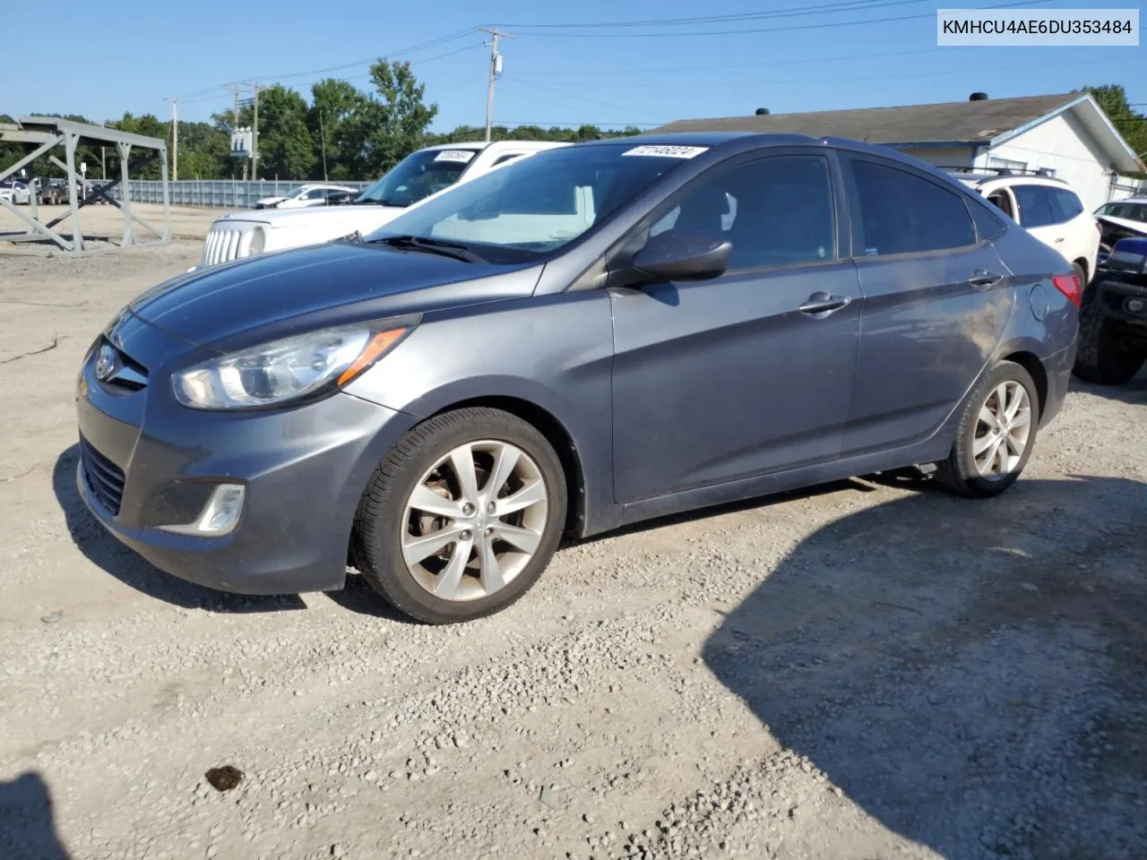 2013 Hyundai Accent Gls VIN: KMHCU4AE6DU353484 Lot: 72146024