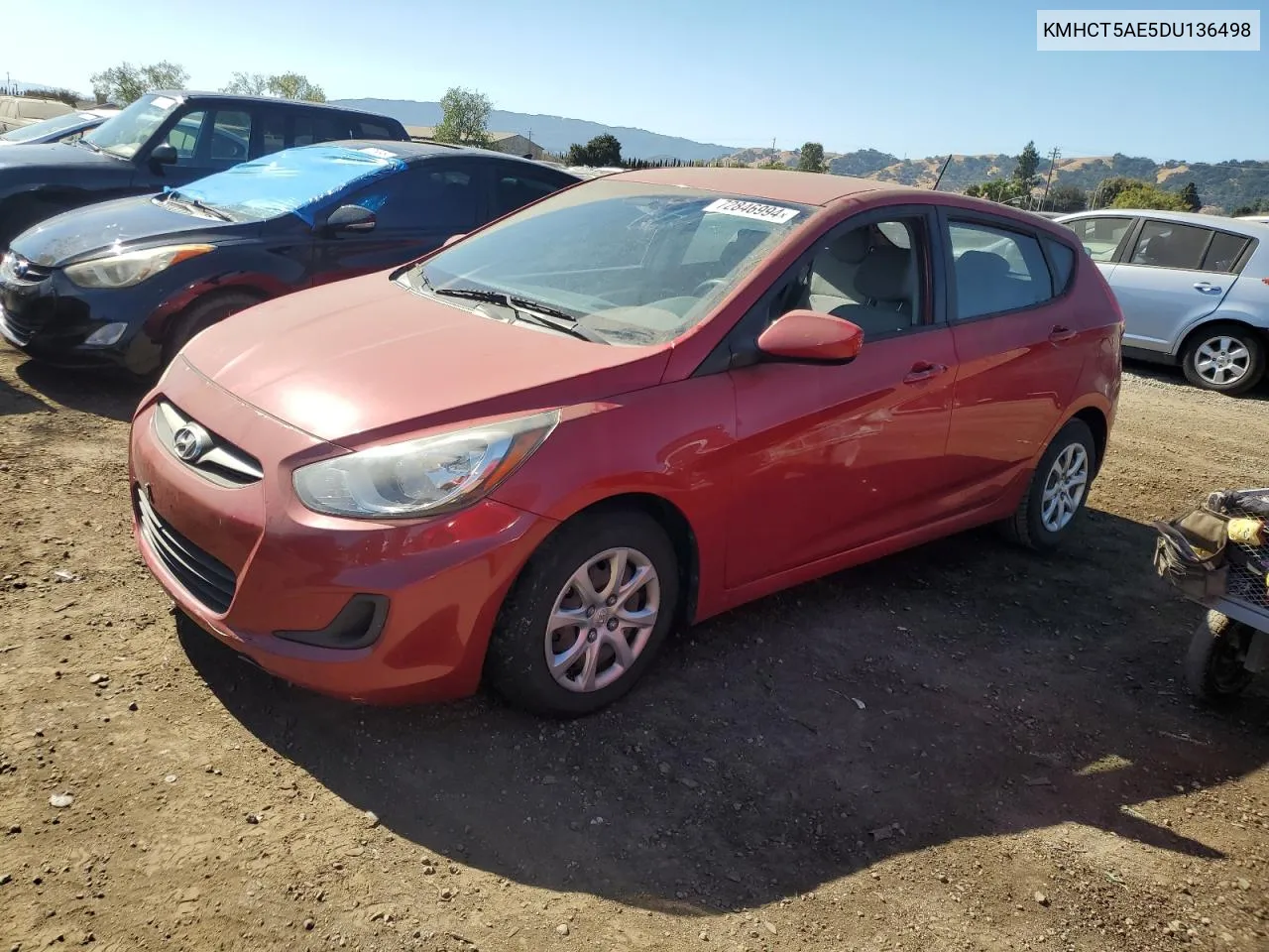 2013 Hyundai Accent Gls VIN: KMHCT5AE5DU136498 Lot: 72846994